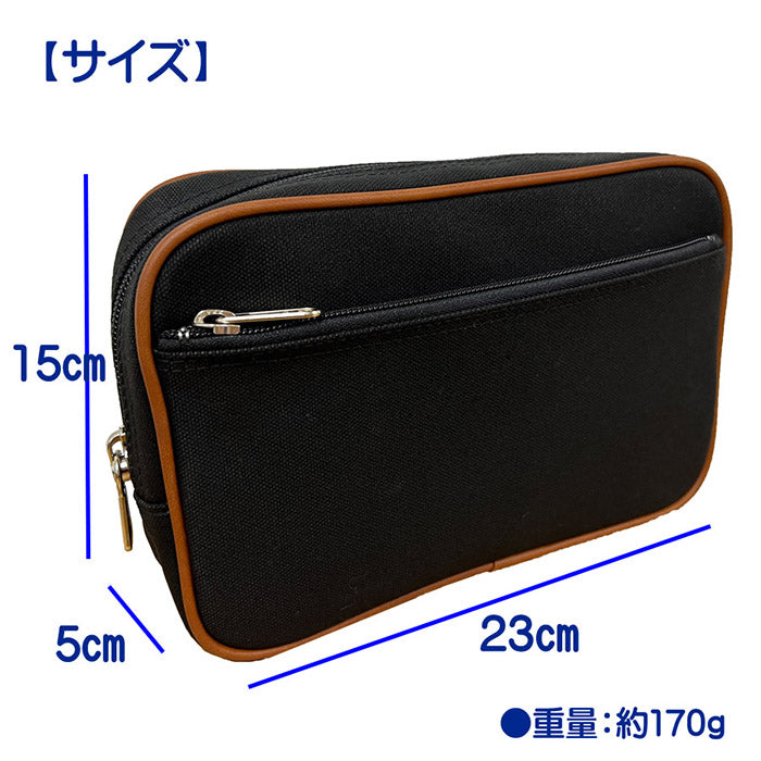 帆布キーロックファスナーポーチ A5収納サイズ 日本製